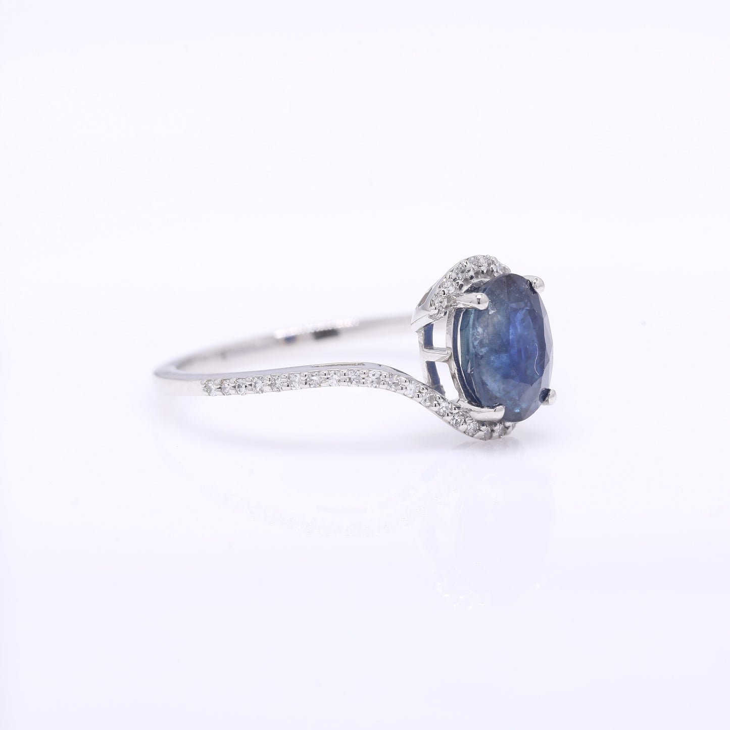 2.08 Ct Oval Mixed Cut Natural Sapphire 950 Platinum Ring