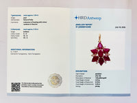 3.52 Ct Pear Natural Ruby 14K Gold Pendant