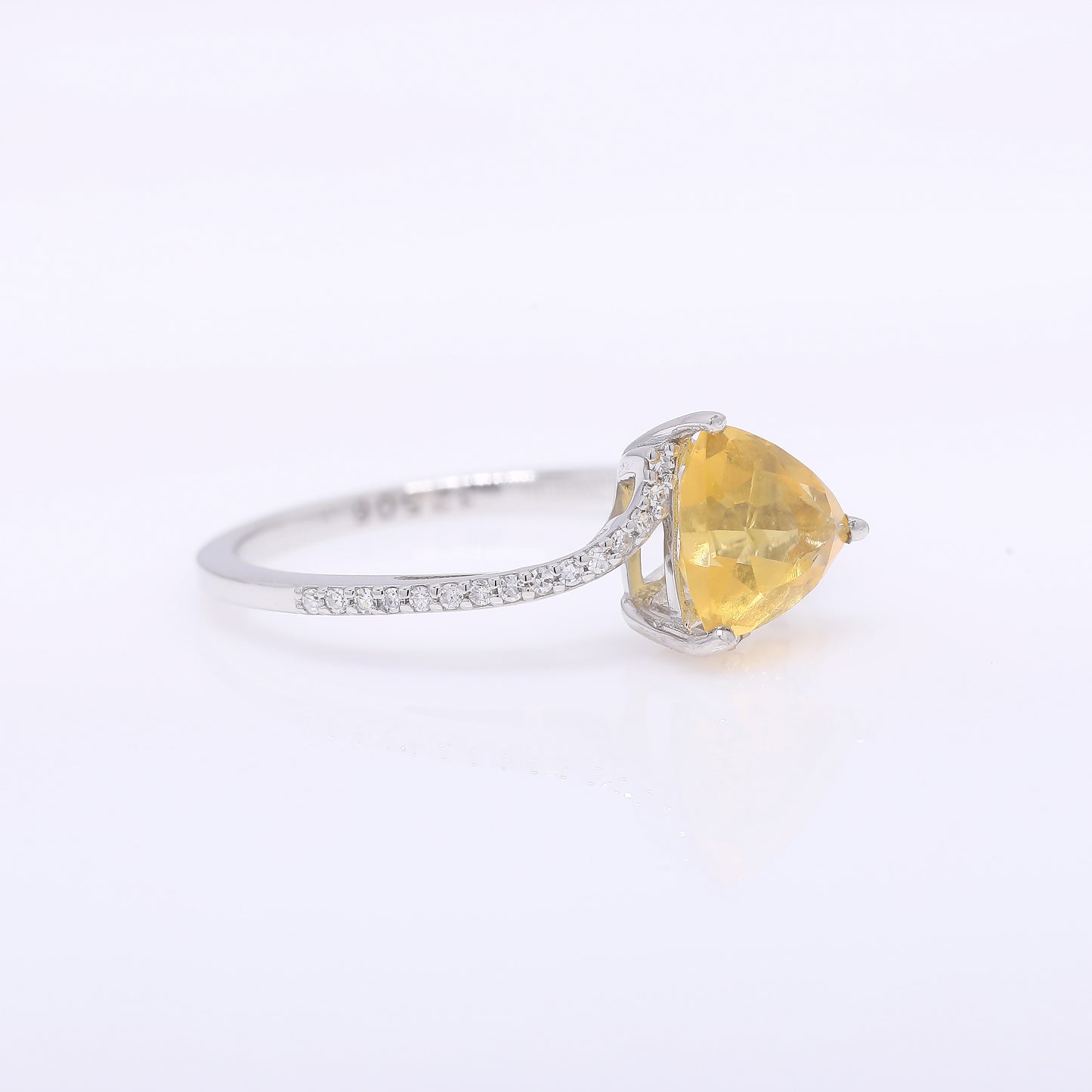 1.04 Ct Triangle Mixed Cut Natural Fire Opal 950 Platinum Ring