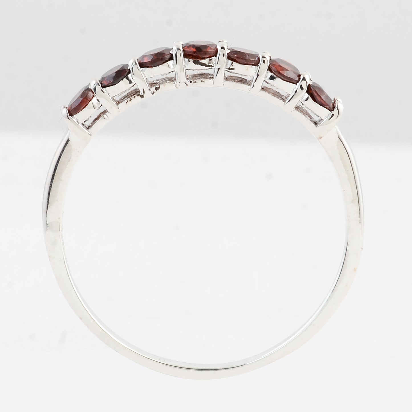 0.70 Ct Round Garnet 925 Sterling Silver Ring