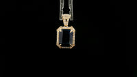 3.72 Ct Octagon Natural Sapphire 14K Gold Pendant