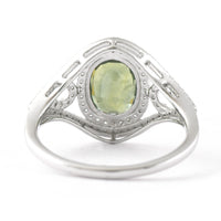 2.43 Ct Oval Mixed Cut Natural Green Sapphire 950 Platinum Ring