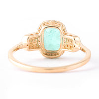 1.36 Ct Oval Mixed Cut Natural Emerald 14K Gold Ring