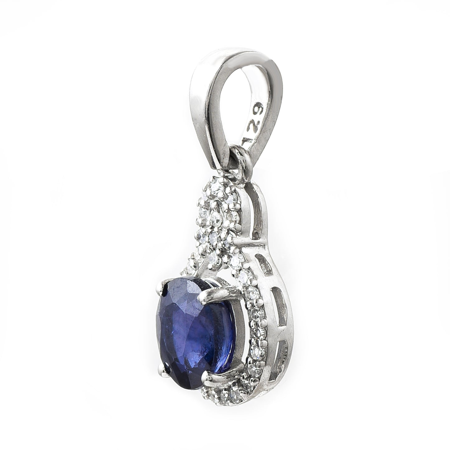 1.11 Ct Oval Sapphire 950 Platinum Pendant