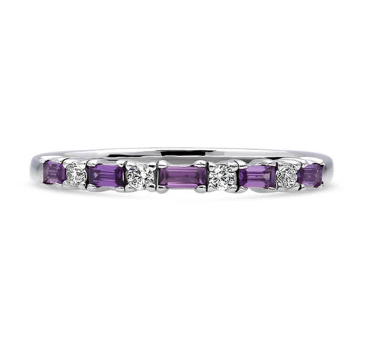 Art Deco CZ Half Eternity Ring in Sterling Silver